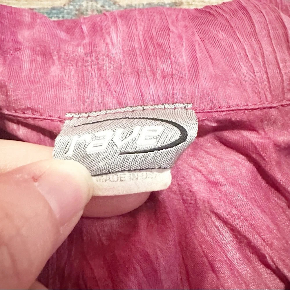 Y2k Rave Pink tie dye button up shirt size large made in the USA - Picture 12 of 12